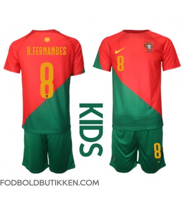 Portugal Bruno Fernandes #8 Hjemmebanetrøje Børn VM 2022 Kortærmet (+ Korte bukser)